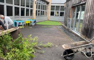 The garden in progress